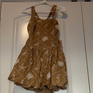 Brown Starfish Print Dress